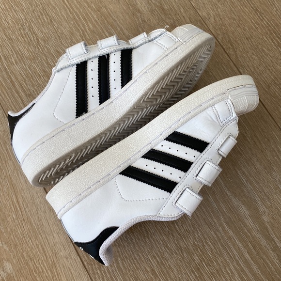 Adidas Ortholite 3 stripe Velcro sneakers, size 1 - Picture 8 of 9